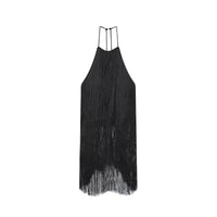 Esme | Halter Top Black Fringe Tassel