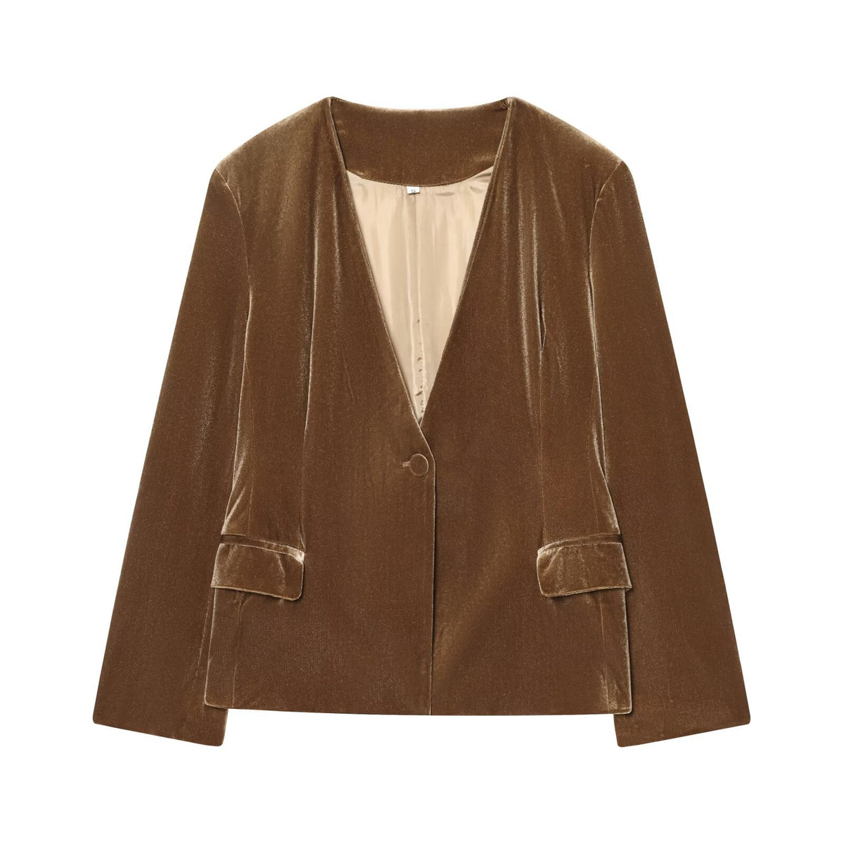 Vera | Velvet Tailored Matching Set Brown Wide Leg