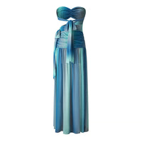 Vera | Formal Maxi Dress Light Blue Ruched Bandeau