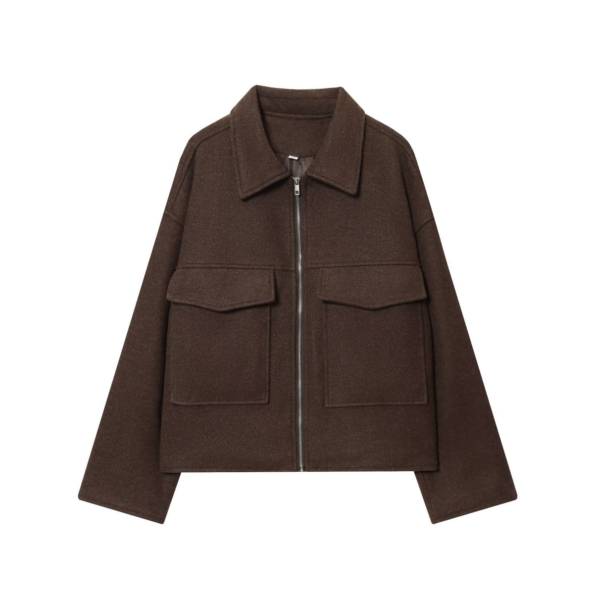 Viola | Utility Jacket Gray Cargo Pockets Zip Up