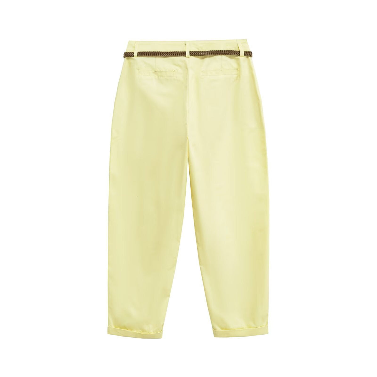 Vera | Tailored Khaki Pants Cream Belted