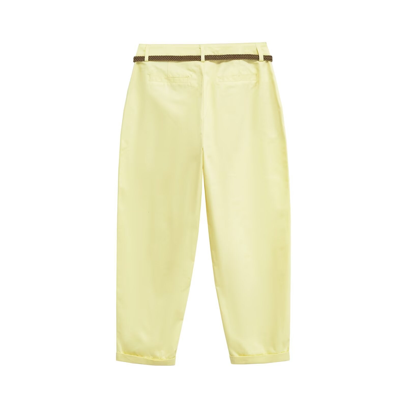 Vera | Tailored Khaki Pants Cream Belted
