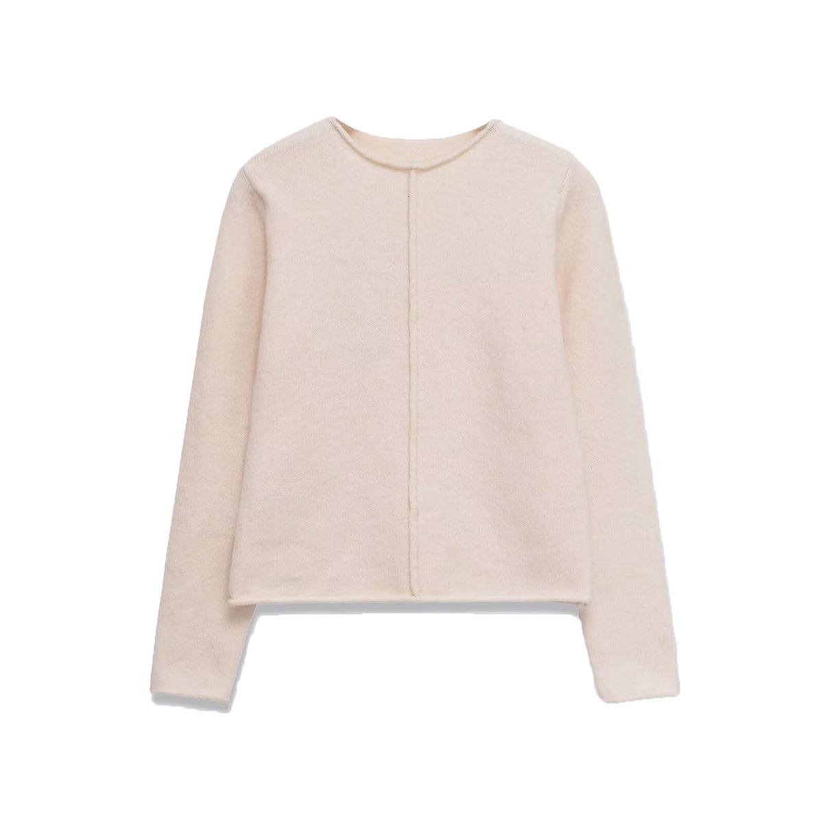 Vera | Casual Crew Neck Knit Top Cream Long Sleeve