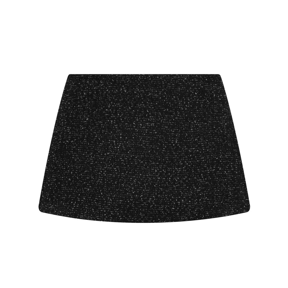 Iris | Matching Two Piece Set Belted Tweed Black Crew Neck