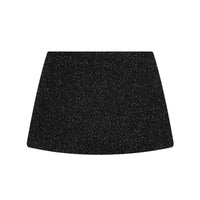 Iris | Matching Two Piece Set Belted Tweed Black Crew Neck