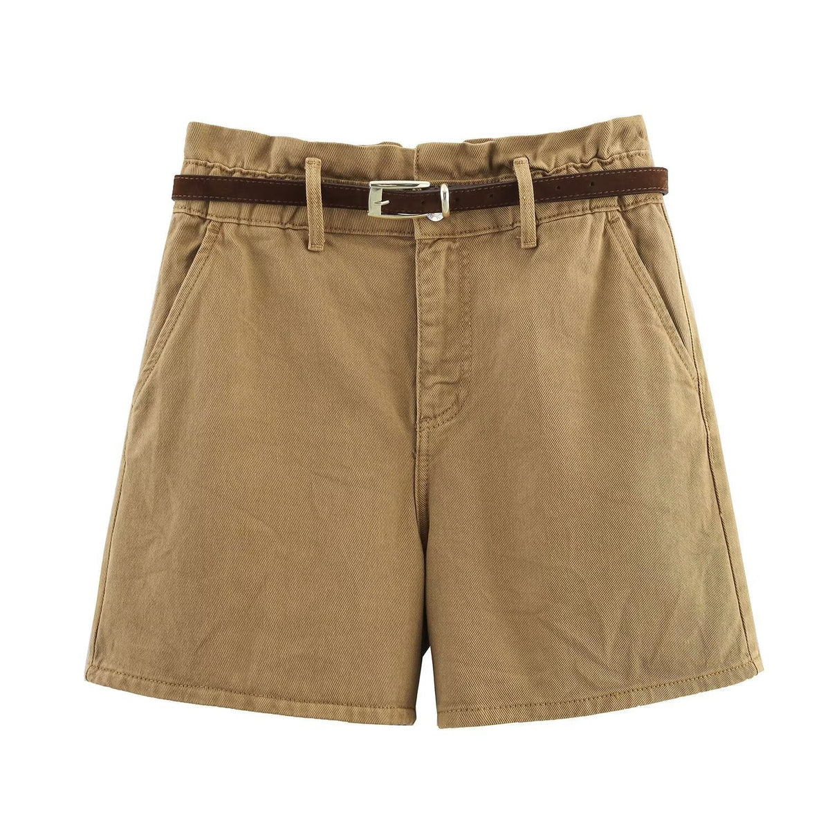 Vera | Tailored Cream Bermuda Shorts Belted