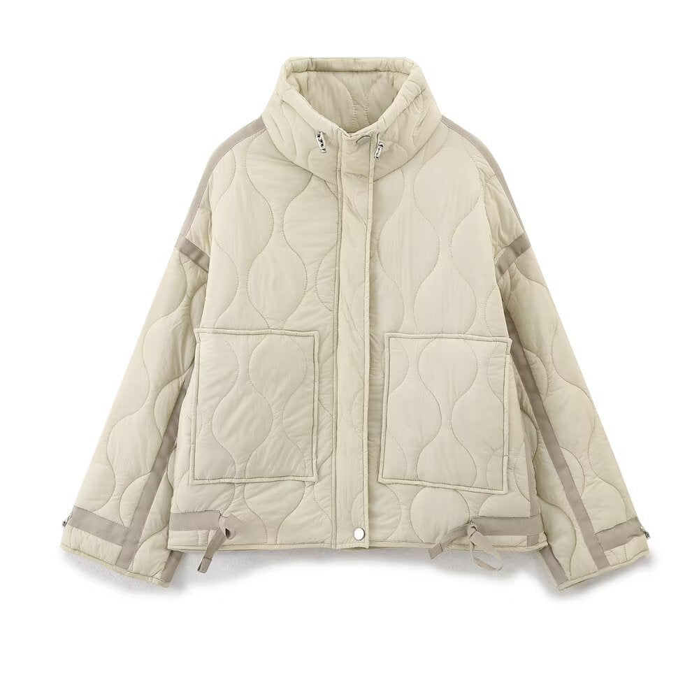 Vera | Quilted Puffer Jacket Cream Oversized Hood