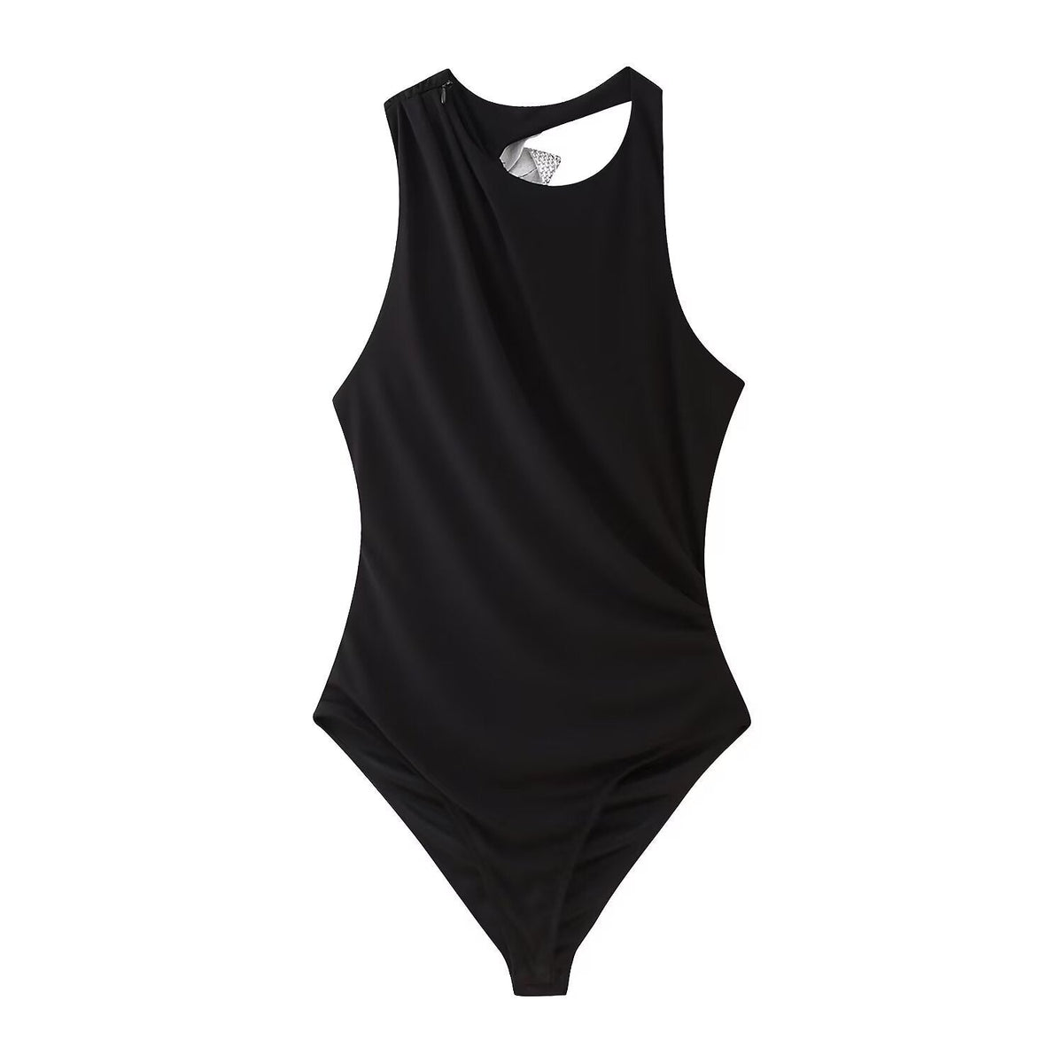 Freya | Black Bodysuit Thong Asymmetrical Shoulder Cutout