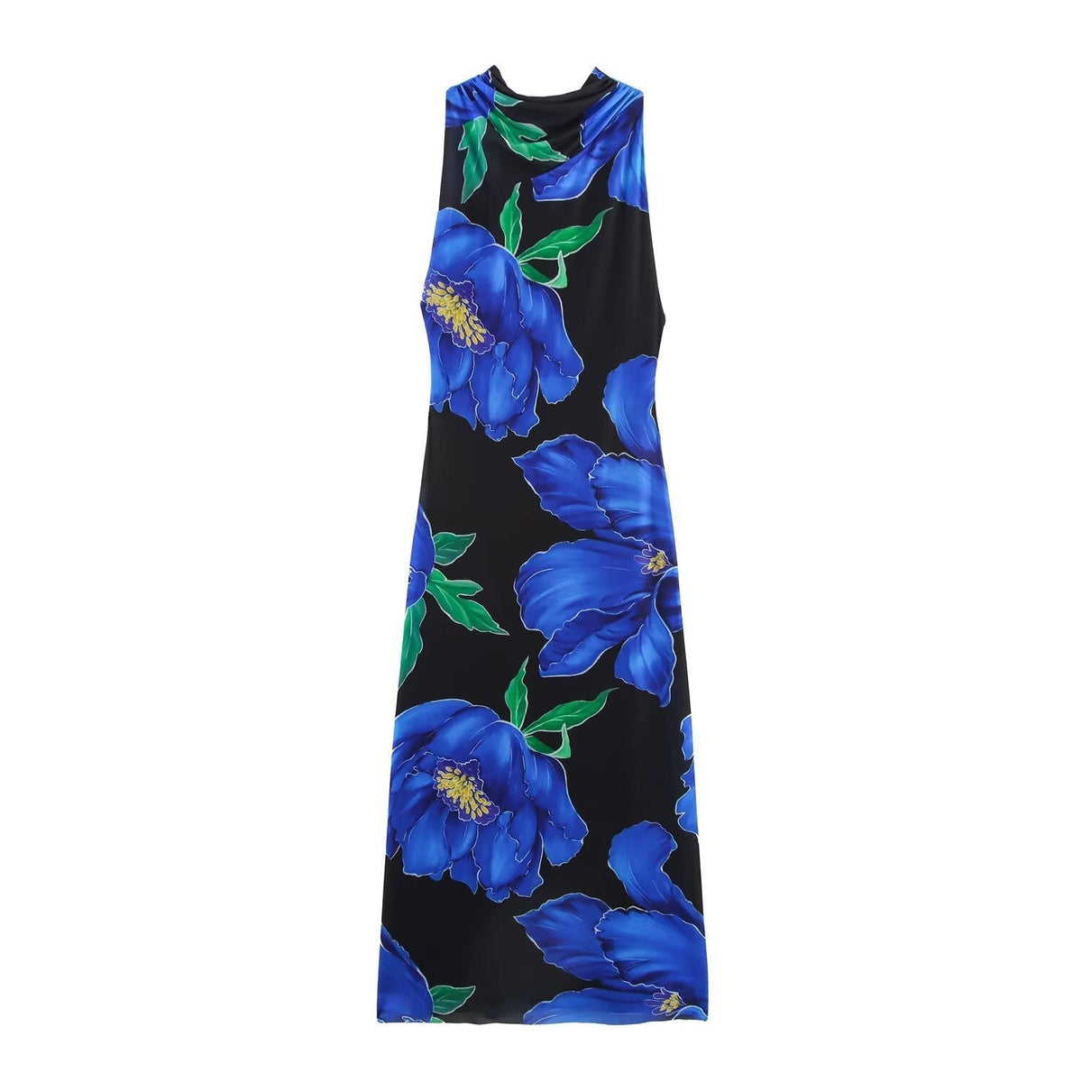 Neve | Floral Maxi Dress Black Blue Green