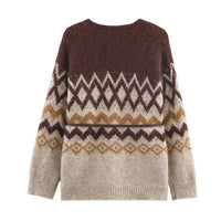 Vera | Knit Set Cream Cardigan Midi Skirt Patterned