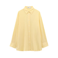 Faye | Button Down Shirt Cream Long Sleeve Collared