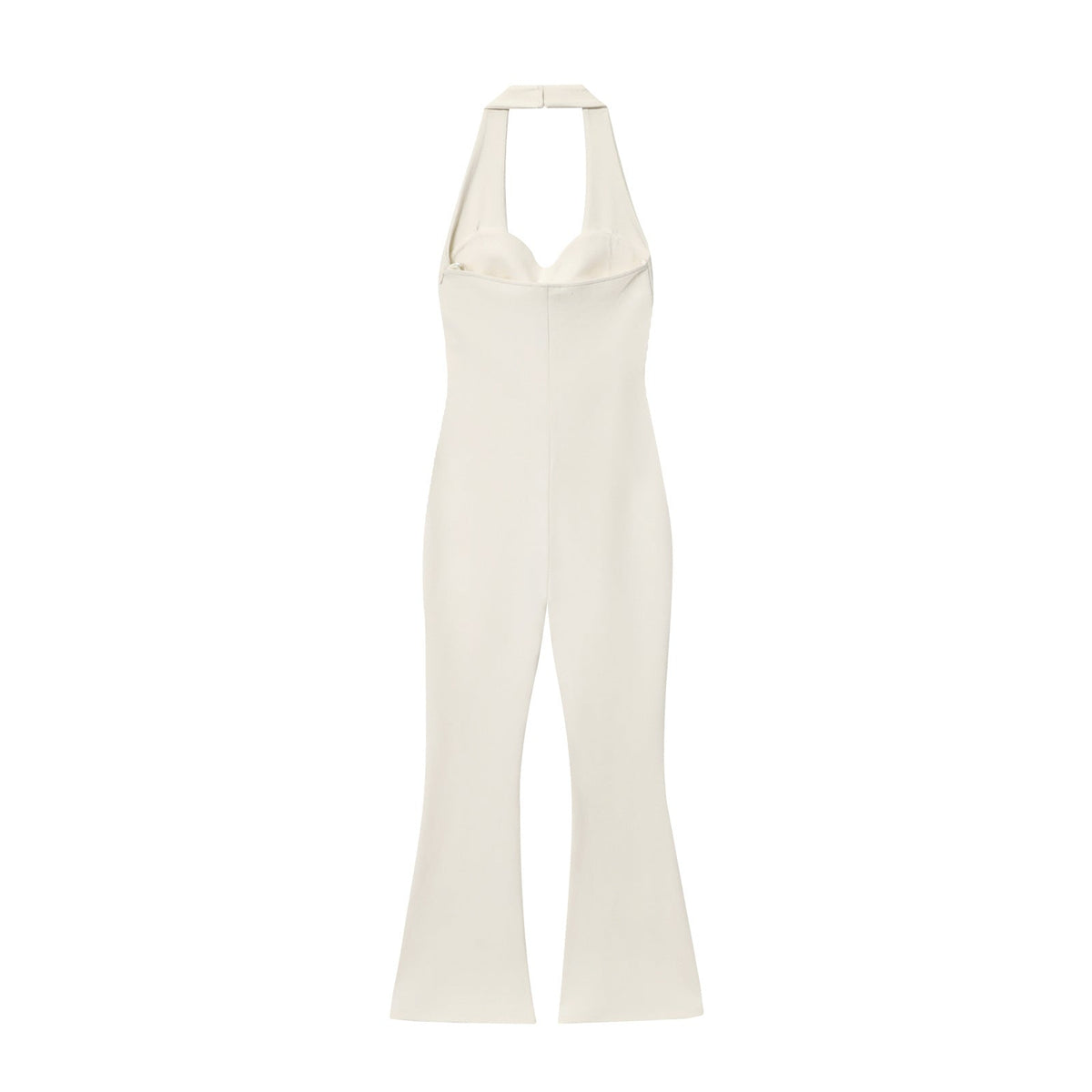 Vera | Halter Jumpsuit Cream Wide Leg Flared
