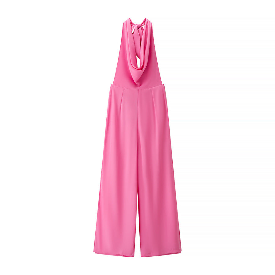 Aria | Halter Jumpsuit Blue Wide Leg Formal