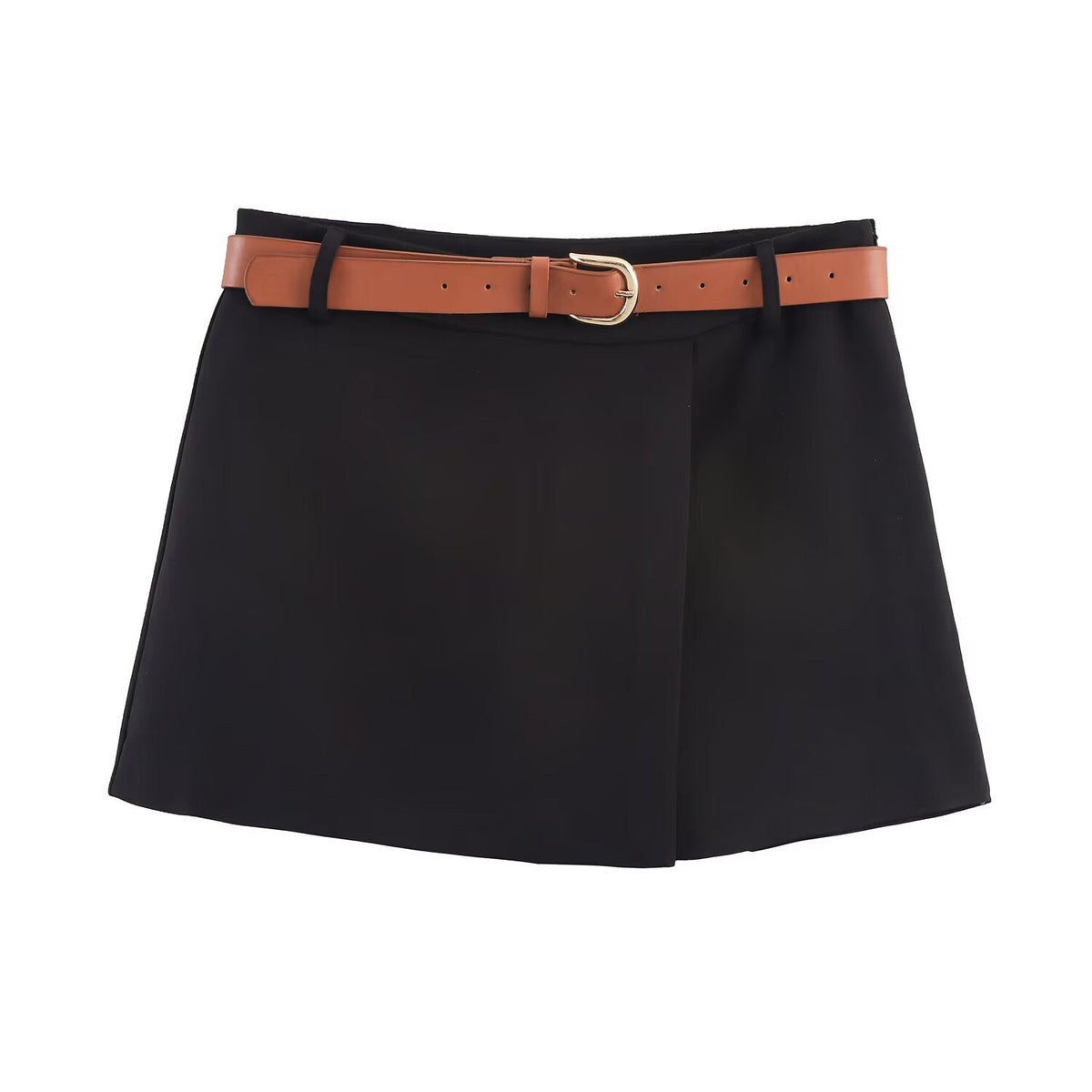 Vera | White Tailored Shorts Brown Belt Included