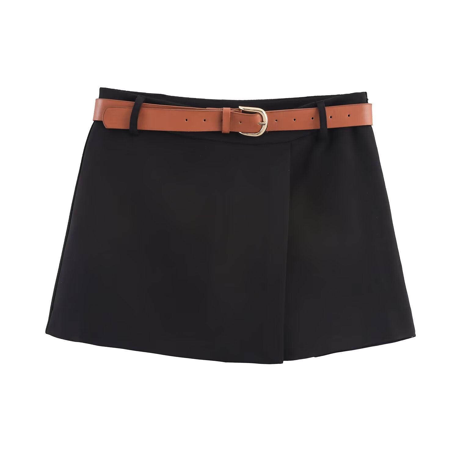 Vera | White Tailored Shorts Brown Belt Included