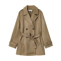 Vera | Belted Trench Coat Beige Double Breasted Long
