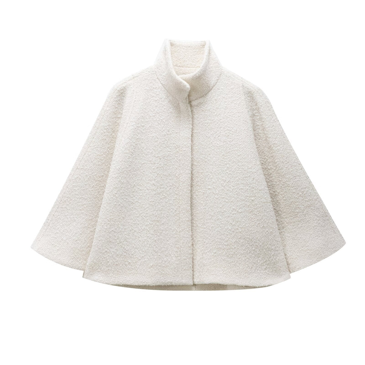 Neve | Blend Collared Cape Jacket Cream