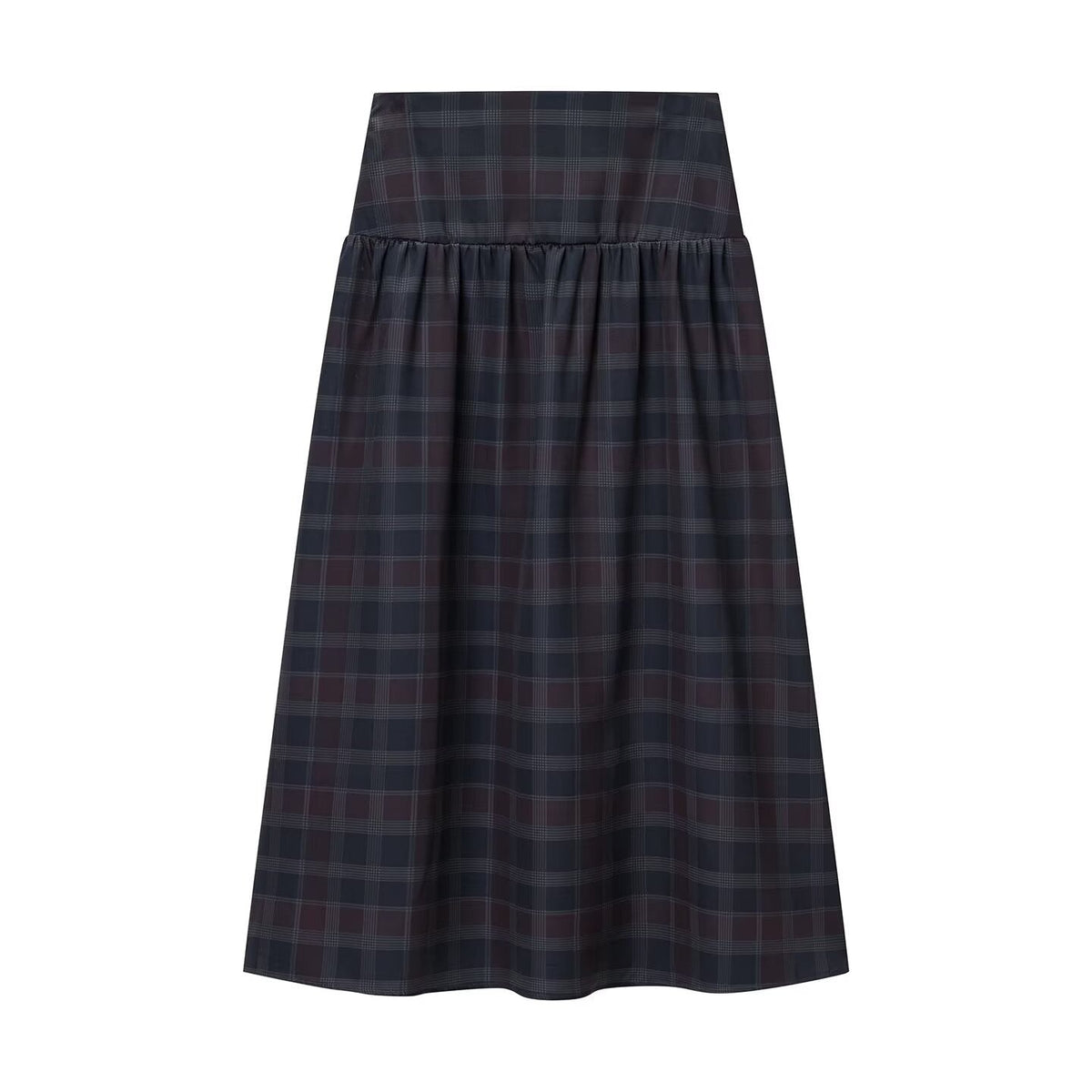 Viola | Plaid Shirt And Skirt Set Black Two Piece