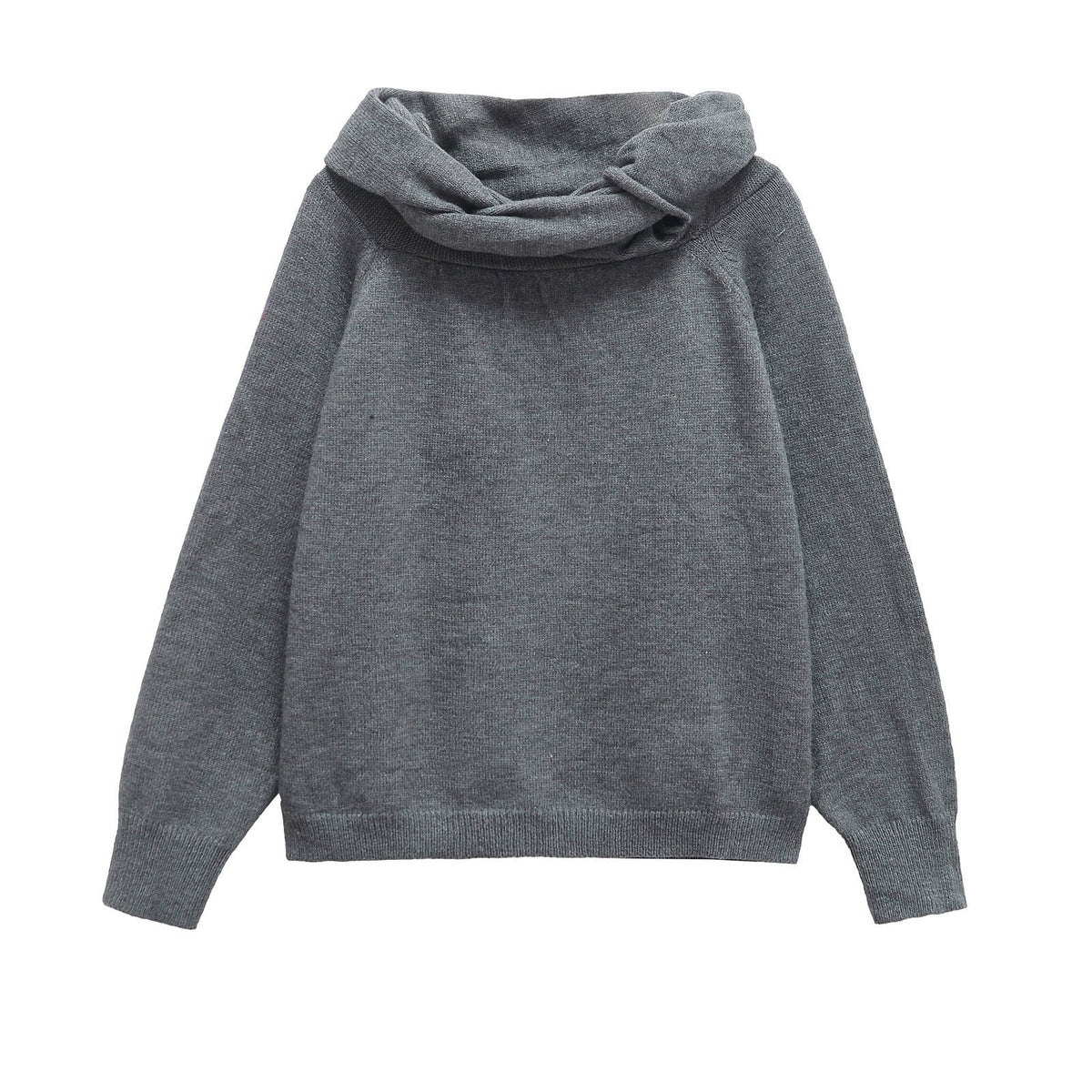 Thea | Cowl Neck Knit Sweater Gray Oversized