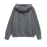Thea | Cowl Neck Knit Sweater Gray Oversized