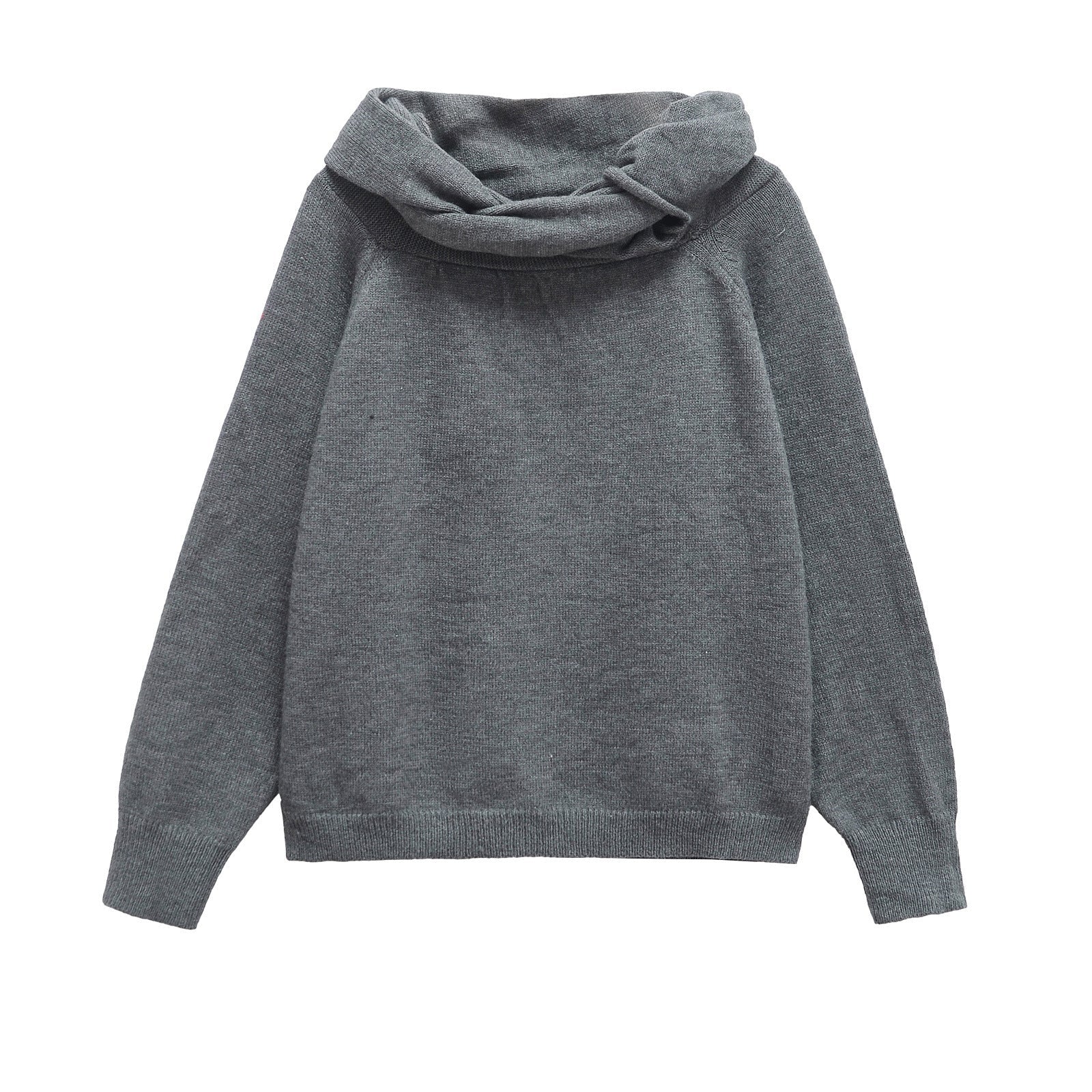 Thea | Cowl Neck Knit Sweater Gray Oversized
