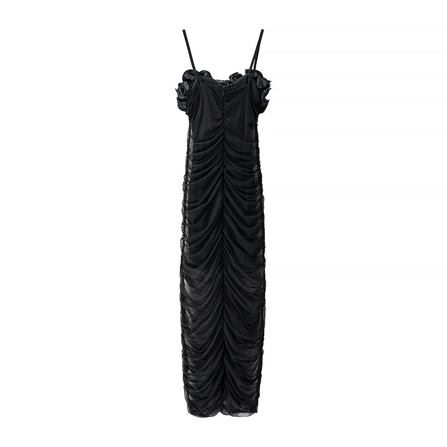 Vera | Ruched Maxi Dress Black Strapless