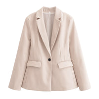 Liv | Tailored Single Button Blazer Pink Long Sleeve