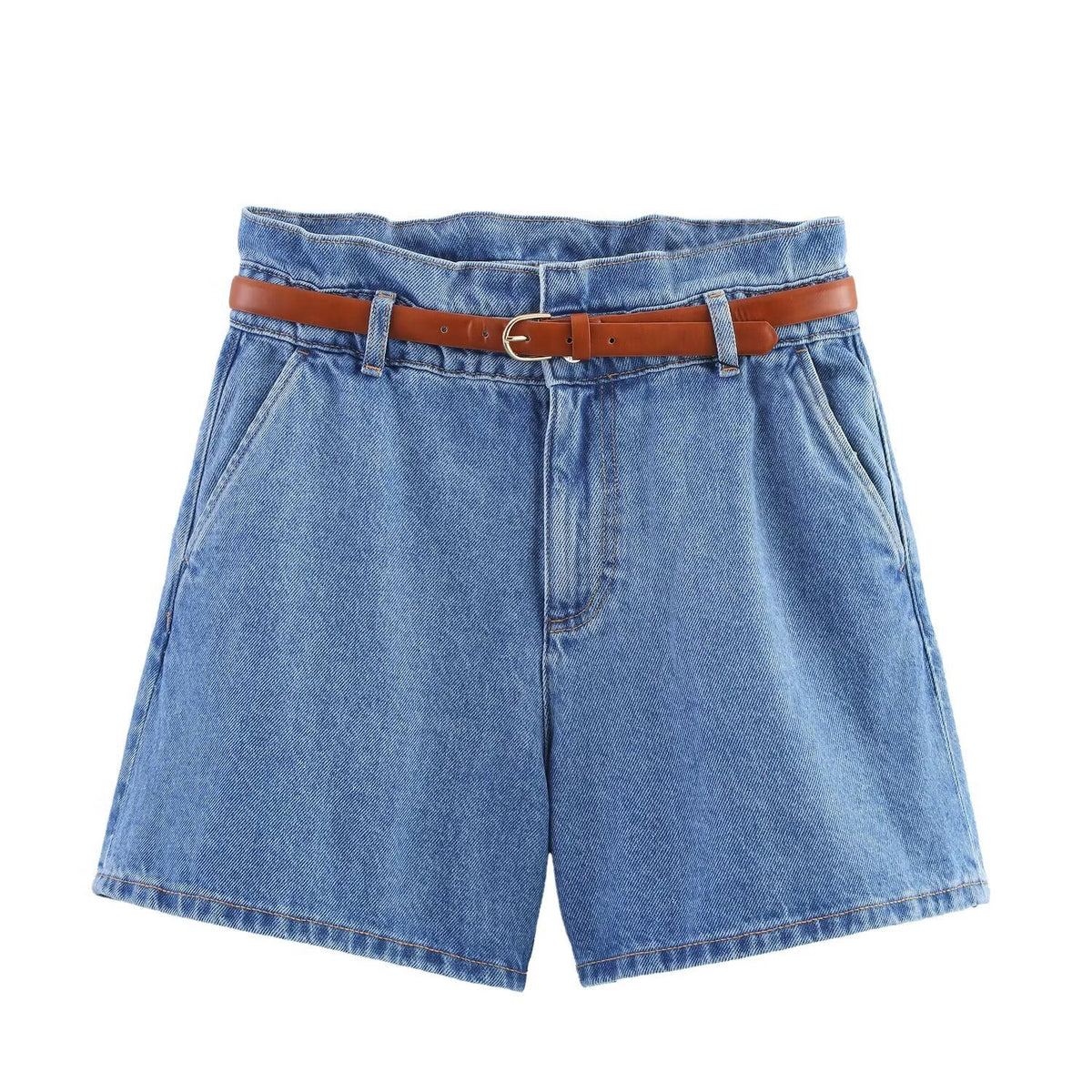 Vera | Tailored Cream Bermuda Shorts Belted