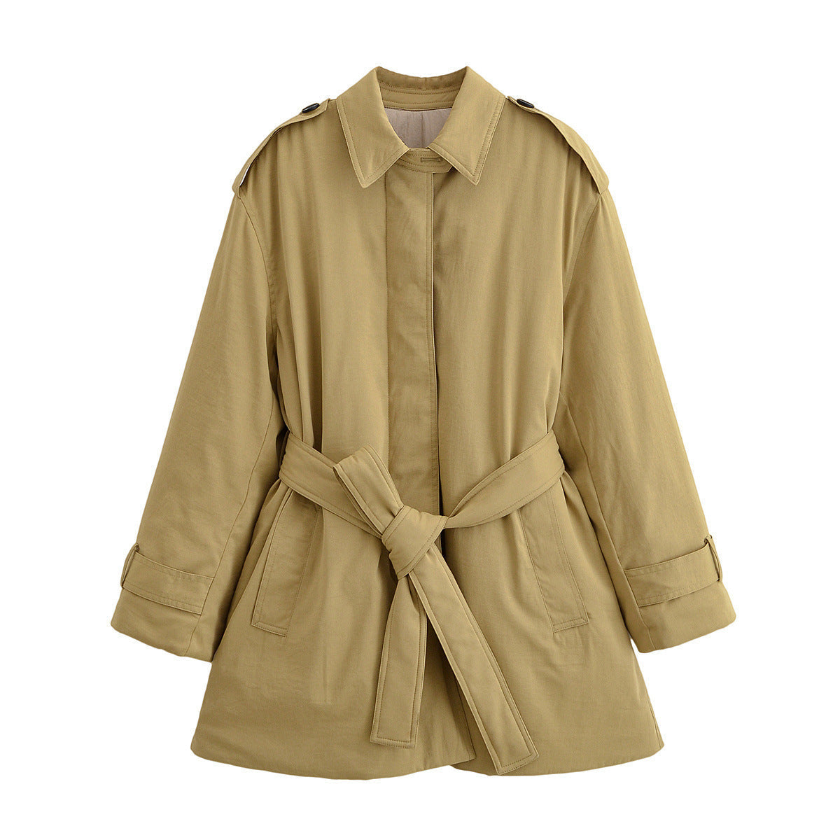 Vera | Trench Coat Camel Belted Collared Long Sleeve