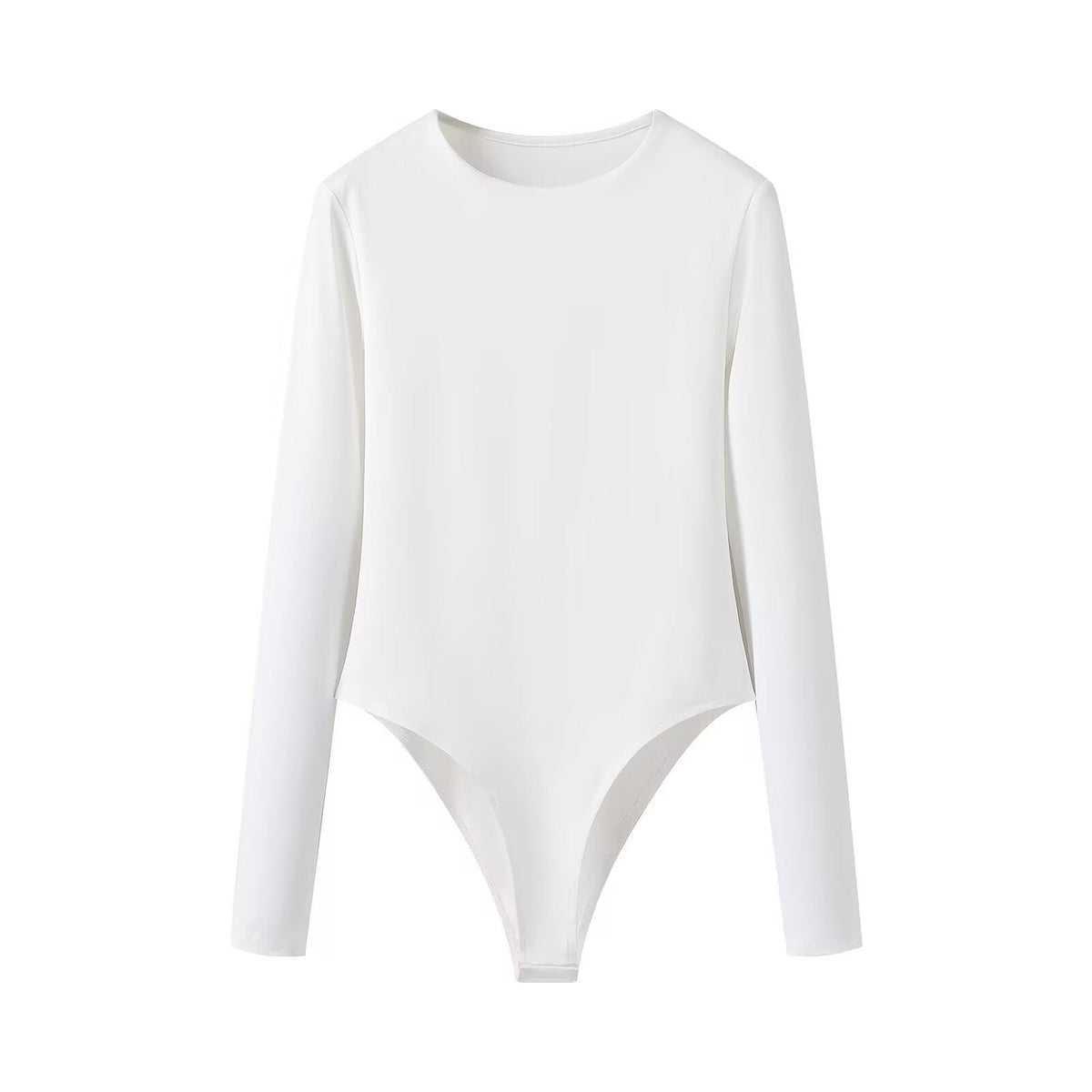 Aria | Long Sleeve Bodysuit Black Crew Neck