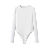 Aria | Long Sleeve Bodysuit Black Crew Neck
