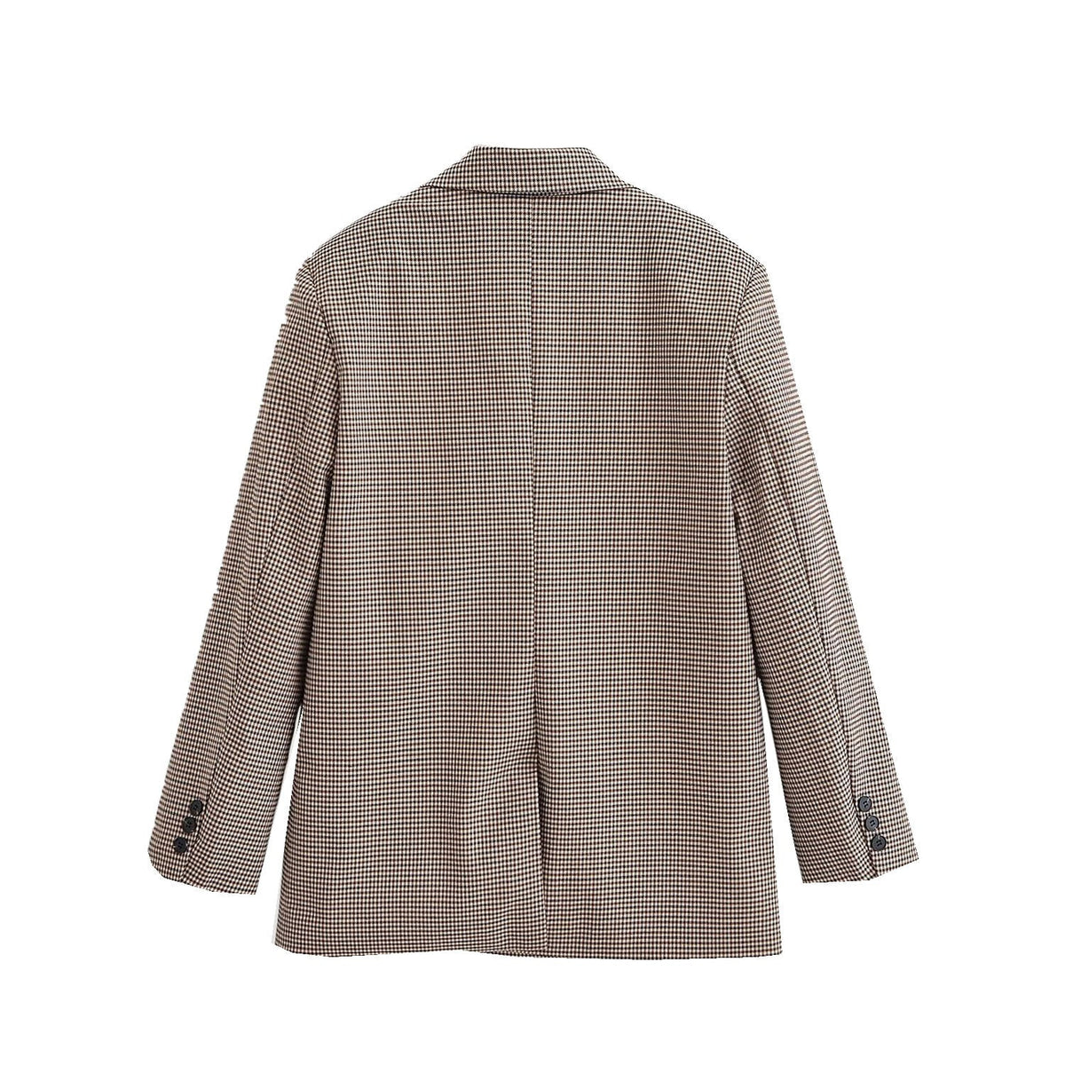 Paloma | Houndstooth Double Breasted Blazer Brown Tailored