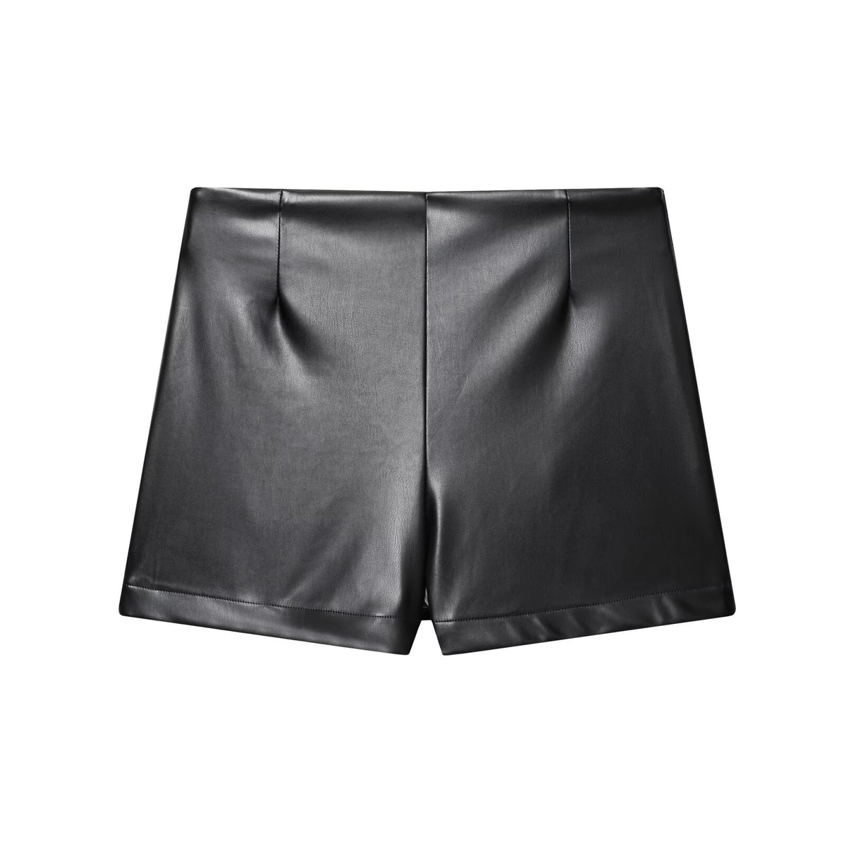 Suki | Faux Leather Shorts Black High Waisted Tailored