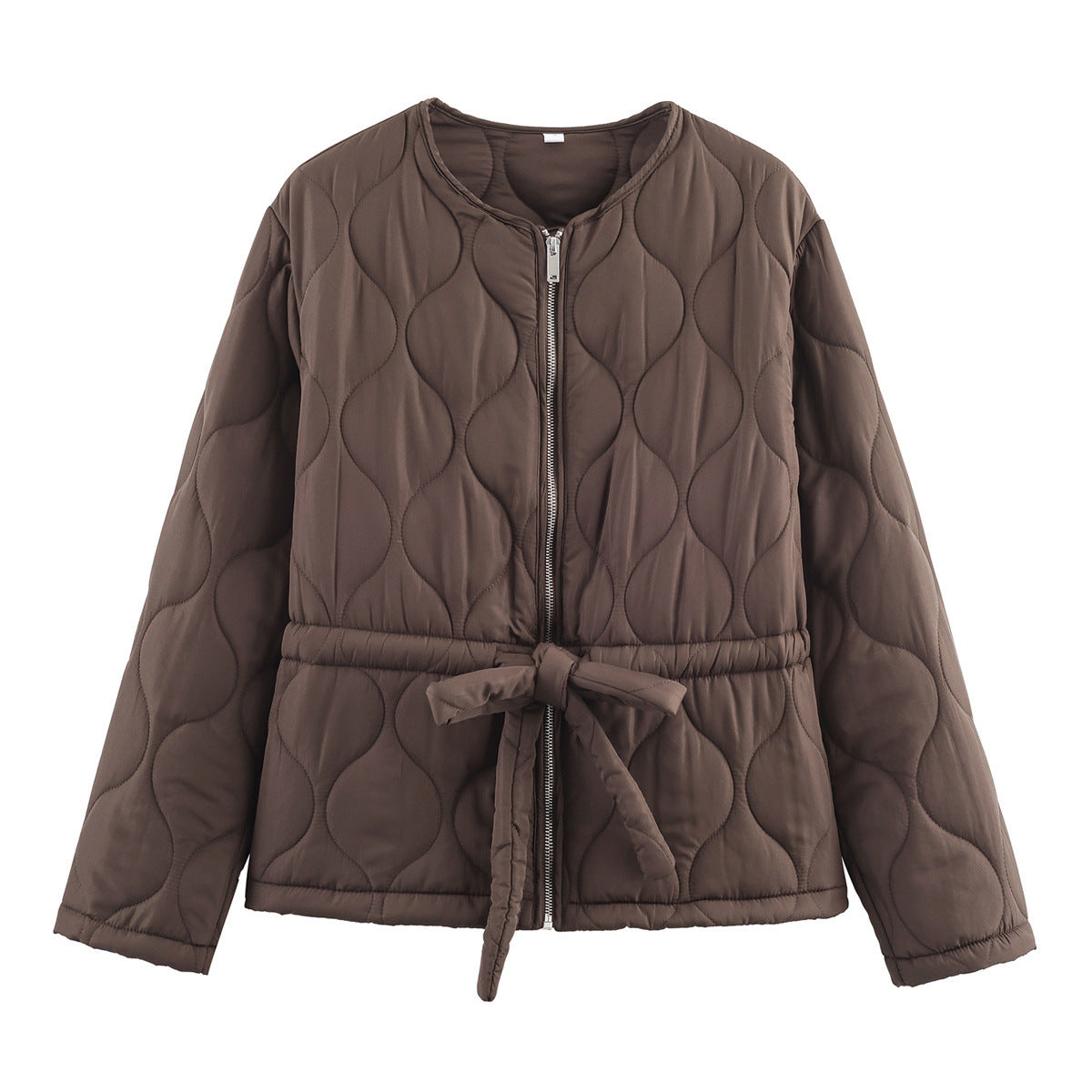 Lorn | Quilted Puffer Jacket Brown Belted
