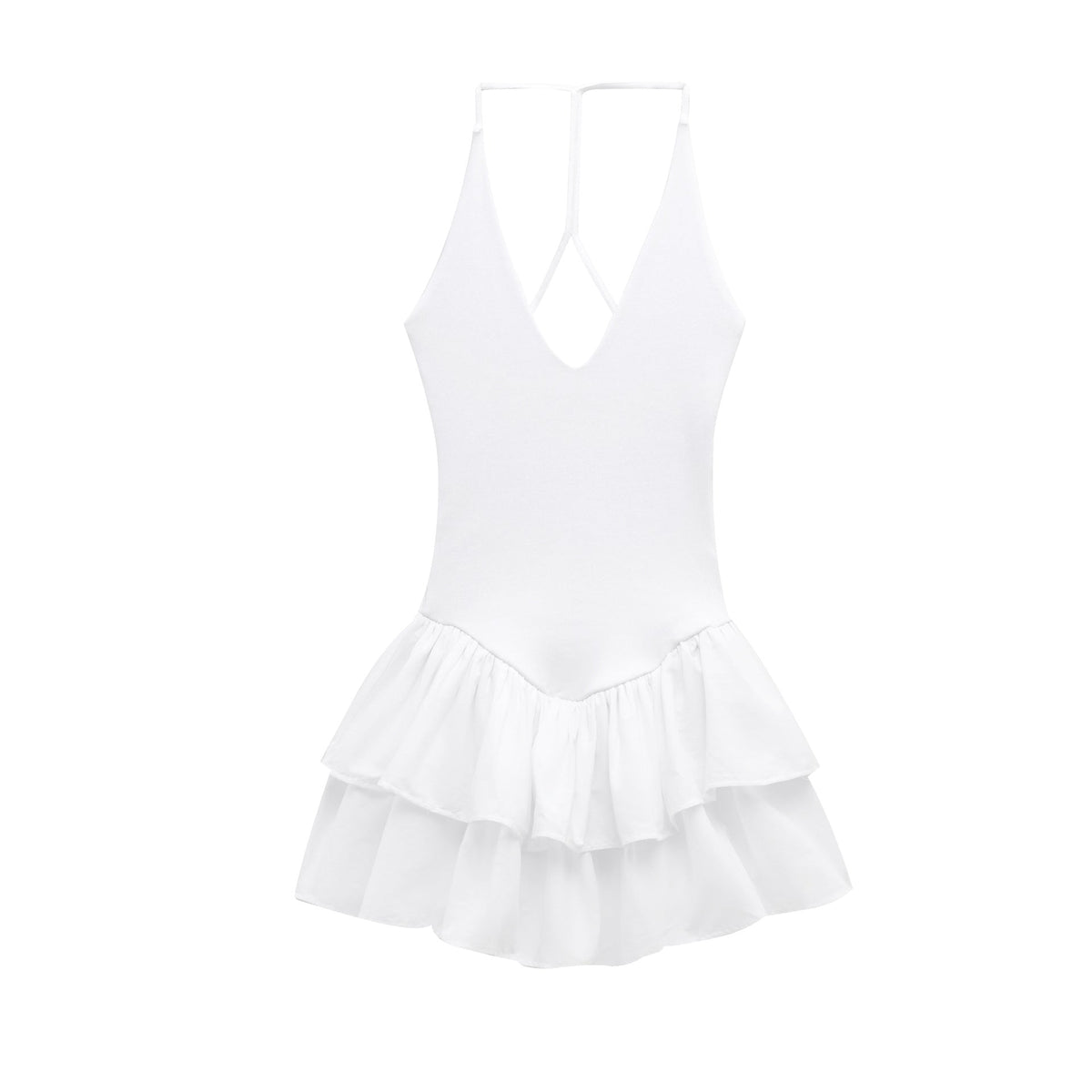 Viola | Coquette Ruffle Mini Dress Pink V Neck