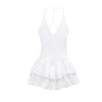 Viola | Coquette Ruffle Mini Dress Pink V Neck