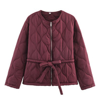 Lorn | Quilted Puffer Jacket Brown Belted