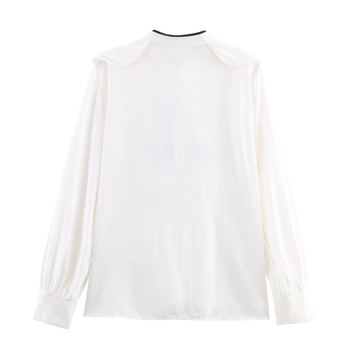 Viola | Bow Tie Long Sleeve Blouse Cream Black Ribbon