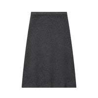 Alma | Knit Set Gray Wrap Belted Top Midi Skirt