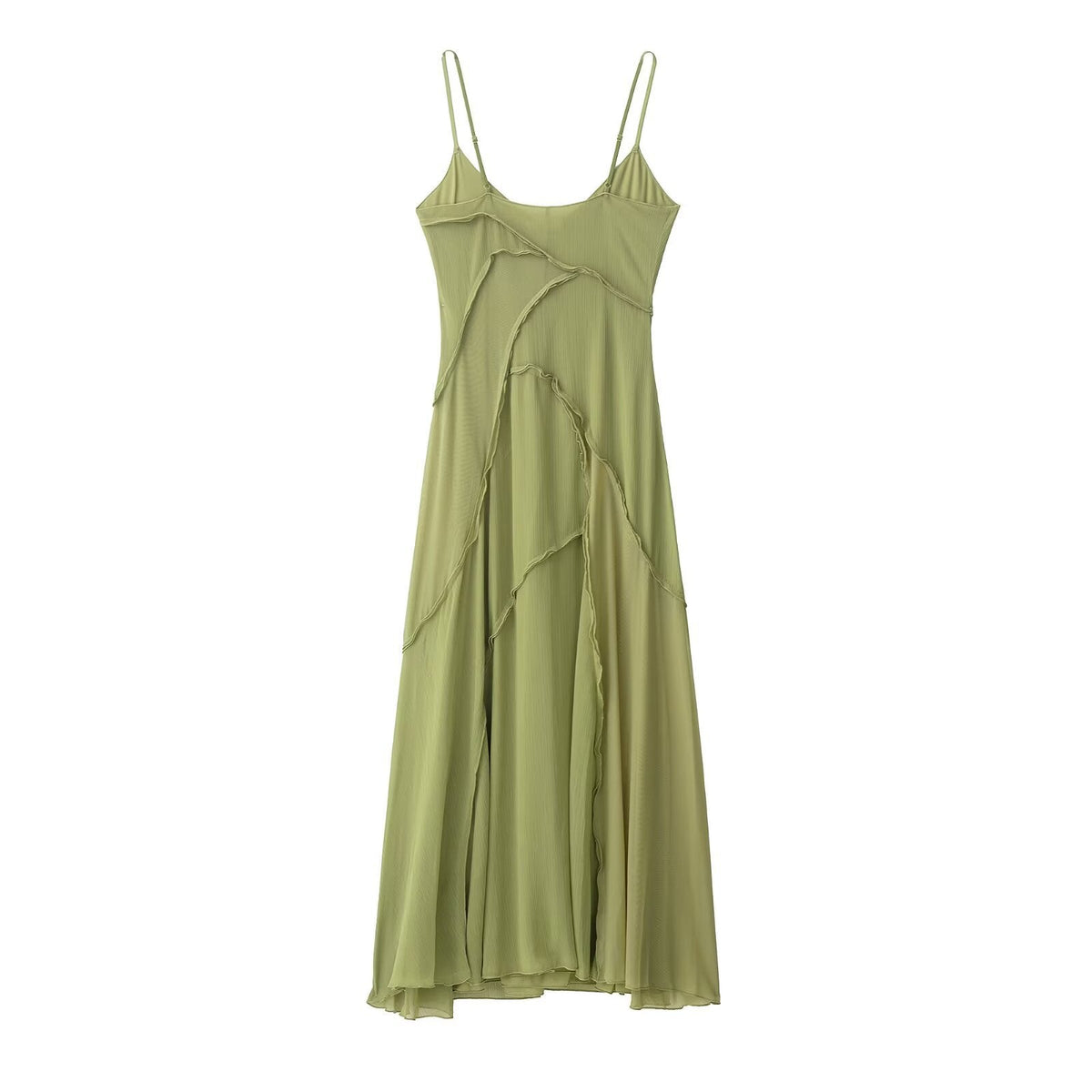 Alma | Wrap Maxi Dress Sage Green Ruffle Detail