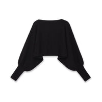 Vera | Cropped Batwing Top Black Long Sleeve