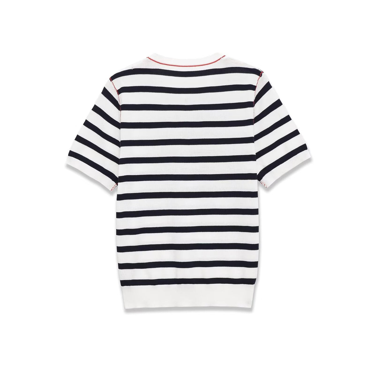 Neve | Striped T Shirt Cream Black Short Sleeve Crew Neck