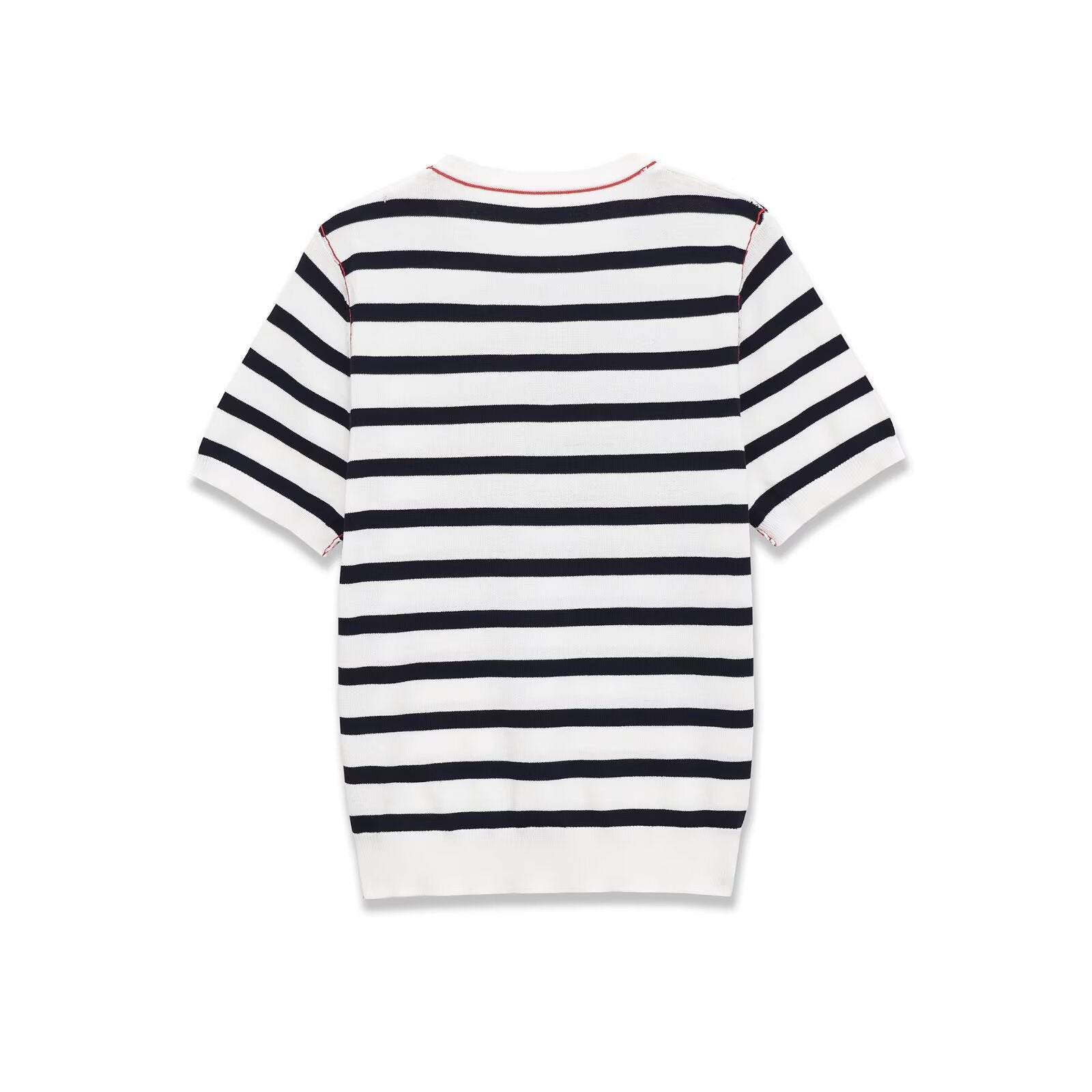 Neve | Striped T Shirt Cream Black Short Sleeve Crew Neck