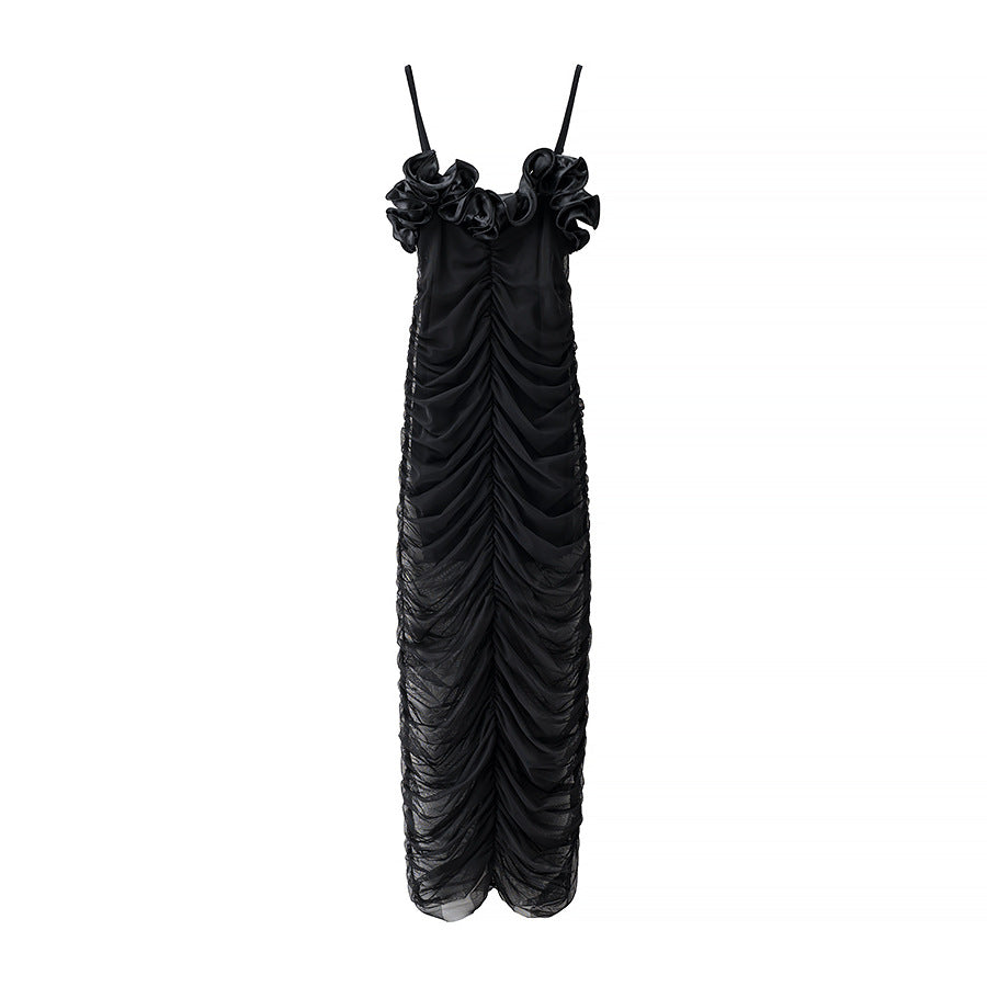 Vera | Ruched Maxi Dress Black Strapless