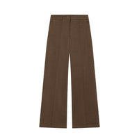 Maren | Wide Leg Pants Brown Tailored Pleated