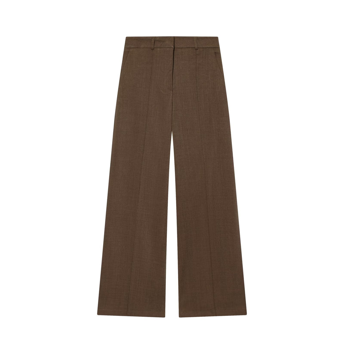 Maren | Wide Leg Pants Brown Tailored Pleated