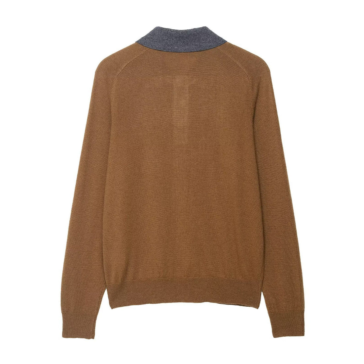 Vera | Argyle Sweater Brown Collared Knit Polo Gray