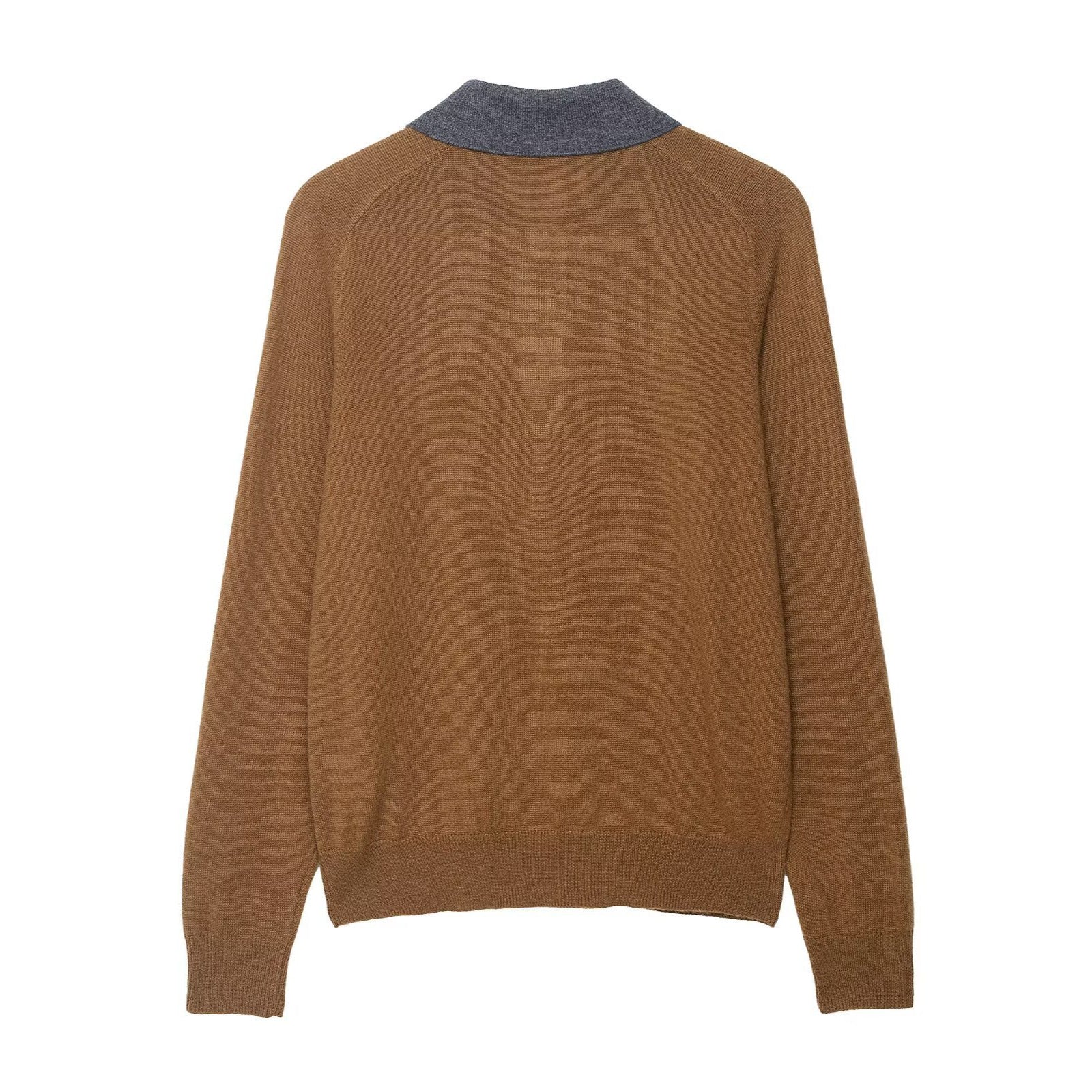 Vera | Argyle Sweater Brown Collared Knit Polo Gray