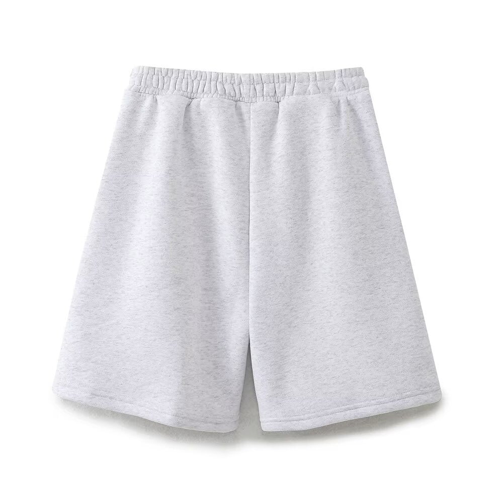 Isla | Casual Sweat Shorts Cream New York Print