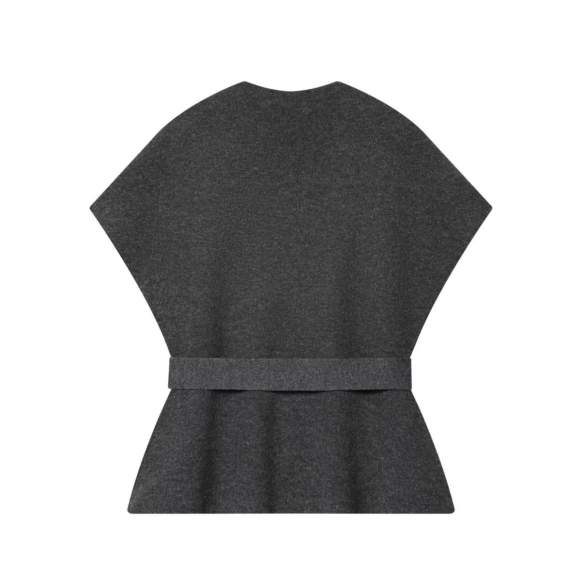 Alma | Knit Set Gray Wrap Belted Top Midi Skirt